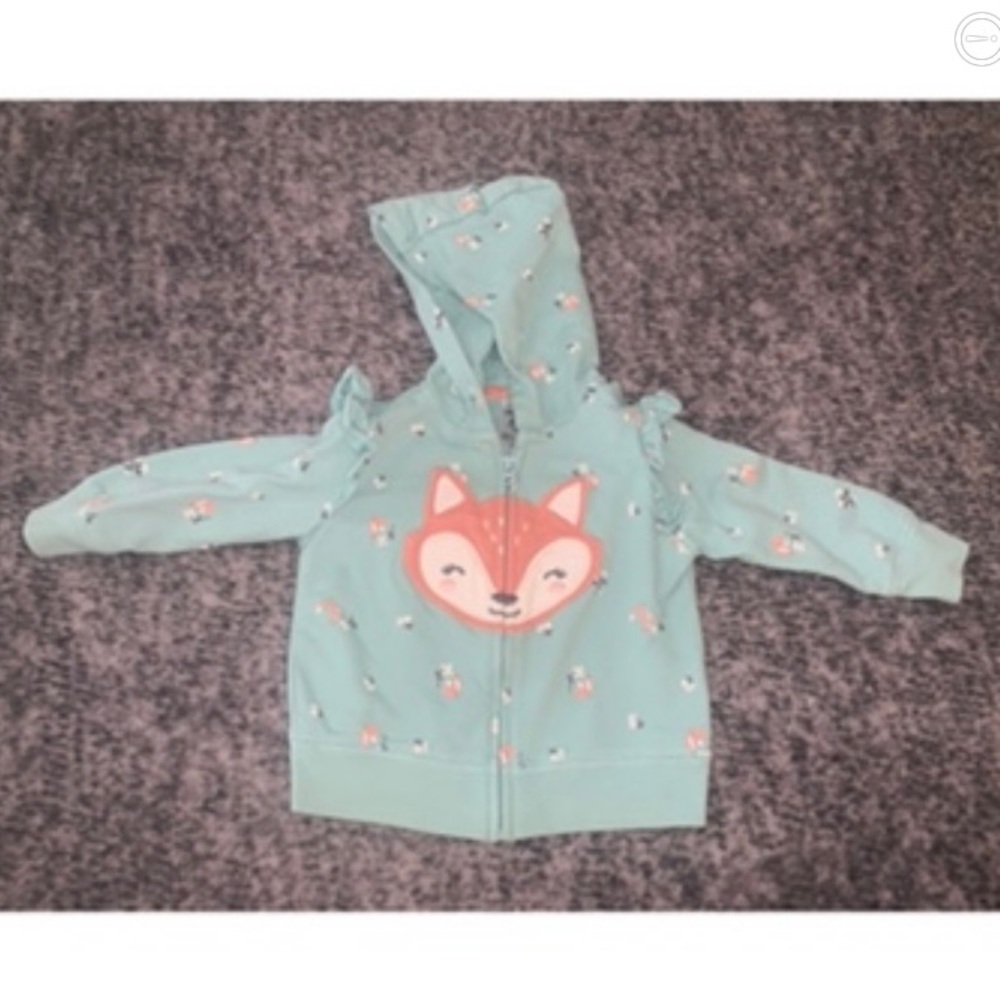 Super Cute Carter’s Fox Hooded Sweater 6 Months
